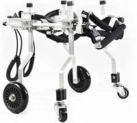 Fauteuil roulant pour chien Chariot Harnais de mobilité pour chien Poussettes pour chiens Réglable en aluminium Chien handicapé Marche assistée Voiture Avant Rééducation des jambes