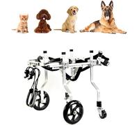 Fauteuil roulant pour chien, chariot réglable pour petits chiens et grands chats, fauteuil roulant pour pattes arrière, poussettes pour animaux de compagnie à support complet réglable avec 4