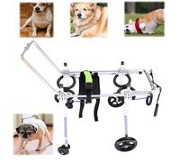 Fauteuil roulant pour chien, Fauteuil roulant for chien, aide à la mobilité, réglable, en alliage d'aluminium, for chiens et petits animaux, plusieurs tailles(XS(widen))