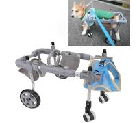 Fauteuil roulant pour chien, Fauteuil roulant for chien en alliage d'aluminium, 4 roues, réglable, aide à la mobilité, plusieurs tailles(XS)