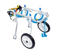 Fauteuil roulant pour chien, fauteuil roulant pour chats et chiens, poussette de rééducation des pattes avant et arrière, poussette pour chien à 4 roues en aluminium ()