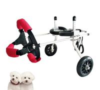 Fauteuil Roulant pour Chien, Fauteuil Roulant Réglable À Deux Roues pour La Rééducation des Pattes Postérieures, Fauteuil Roulant pour Petit Chien De Compagnie Adapté Aux Chiots Et Aux Chats,S