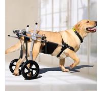 Fauteuil roulant pour chien, Fauteuil roulant réglable en aluminium for chien, support abdominal for pattes arrière, approuvé par les vétérinaires, plusieurs tailles(L)