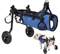 Fauteuil roulant pour chien handicapé, aide pour chien handicapé, poussette légère et réglable, convient aux chiens de petite et moyenne taille (dernier modèle) (bleu XS)