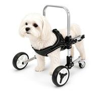 Fauteuil Roulant pour Chien pour Pattes Avant, Chariot de Mobilité pour Animaux À 4 Roues avec Hauteur Réglable Et roulettes Silencieuses pour Le Soutien À la Marche des Petits Chiens Handicap Blue S