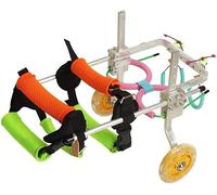 Fauteuil roulant pour chien - Pour petits chiens Réhabilitation des pattes postérieures en fauteuil roulant pour animaux de compagnie/chats en acier inoxydable - Fauteuil roulant pour pattes arrière