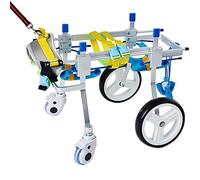 Fauteuil Roulant pour Chien Réglable 4 Roues Chien Animal Exercice Roues Marche Assistée Cadre De Support De Voiture Pour Animaux Handicapés Et Paralysés/Toutou Avant Jambes Arrière Mobilité Marche X
