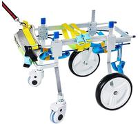 Fauteuil roulant pour chien réglable Support complet pour animal de compagnie Fauteuil roulant assisté Voiture à 4 roues Chariot pour chien Réhabilitation des pattes avant et arriè