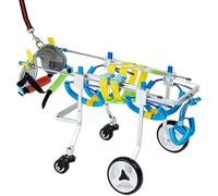 Fauteuil roulant pour chien réglable Support complet pour animal de compagnie Fauteuil roulant assisté Voiture à 4 roues Chariot pour chien Réhabilitation des pattes avant et arriè
