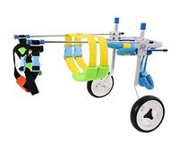 Fauteuil roulant pour chiens de compagnie pour pattes arrières, chariot en acier inoxydable pour chiens de petite/moyenne/grande, chariots pour chiens de compagnie sur roues pour pattes arri