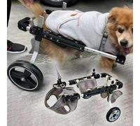 Fauteuil roulant pour chiens et chats de petite/moyenne taille - Aide à la mobilité à 2 roues, chariot de rééducation réglable pour animaux handicapés et seniors, poussette noire pour une meilleure