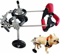 Fauteuil roulant pour chiens handicapés - Chariot à deux roues pour pattes arrière paralysées, taille M réglable, idéal pour les chiens blessés qui souhaitent marcher et retrouver leur mobil