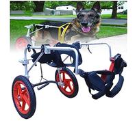 Fauteuil roulant pour pattes arrières pour chien de taille moyenne/grande, chariot en acier inoxydable pour chien sur roues pour la rééducation des pattes postérieures, léger, facile à assem