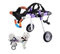 Fauteuil roulant pour petits chiens, support des pattes arrières - Chariot léger en aluminium violet pour animaux de compagnie, déambulateur pour chiens souffrant de vieillissement, d'arthri