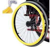 Fauteuil roulant Push jante couvre, Lot de 2 couvre-jantes multicolores for fauteuils roulants 22 à 24 pouces(Yellow,24Inch)