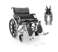 Fauteuil roulant QUIRUMED SPECIAL LARGEUR 56 CM, Acier, Pliable, Rembourrage supplémentaire, Accoudoirs amovibles, Repose-pieds 90°, Jusqu'à 125 kg