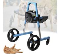 Fauteuil roulant réglable à 4 roues pour animal domestique avec sangles de soutien Aide à la mobilité canine pour pattes avant Solution idéale de rééducation