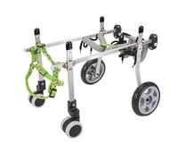 Fauteuil roulant réglable à 4 roues pour chien - Support de jambe avant et arrière - Chariot de rééducation pour chiens handicapés - Améliore la mobilité et le confort
