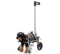 Fauteuil roulant réglable à quatre roues pour chien - Scooter de mobilité léger en aluminium pour animaux de compagnie, idéal pour la rééducation et la promenade des chiens de petite et moye