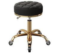 Fauteuil roulant réglable en hauteur - Tabouret de beauté pivotant pour salons et bureaux, base en métal doré avec 5 griffes et roues de terre, tabouret de bar élégant et fonctionnel