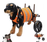 Fauteuil roulant réglable pour chien, aide à la mobilité à 2 roues pour animaux blessés, handicapés ou faibles - Soutien pour la rééducation de la jambe arrière (marron, C)