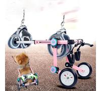 Fauteuil roulant réglable pour chien - Chariot de soutien à mobilité réduite pour animaux domestiques - Rééducation tout-terrain - Léger avec attache de laisse