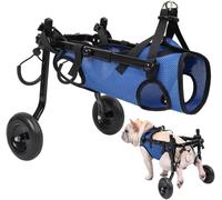 Fauteuil roulant réglable pour chien Membre postérieur Patte postérieure Handicapé Chat Chien Aide à la mobilité Chariot Jambes Réhabilitation Outils de marche légers pour animaux,XS