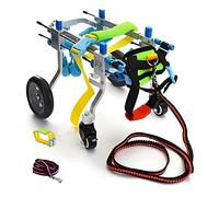 Fauteuil roulant réglable pour chien, pour rééducation des pattes avant et arrière, 4 roues, Support complet, poussette pour animaux de compagnie ()