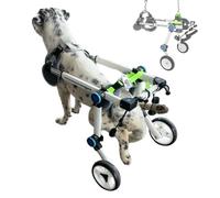 Fauteuil roulant réglable pour la mobilité de la patte arrière, chariot de mobilité léger en aluminium avec harnais de soutien et laisse, idéal pour les chiens de petite et grande taille ayant des