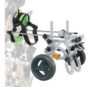 Fauteuil roulant réglable pour pattes arrière - Chariot à 2 roues - Aide à la mobilité légère pour chiens de petite et moyenne taille - Comprend des bretelles et un support de hanche