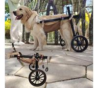 Fauteuil roulant réglable pour pattes arrières - Léger - Aide à la mobilité des animaux de compagnie avec 2 roues - Convient pour les petits et grands chiens - Sangles de jambe et support de hanche