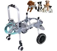 Fauteuil roulant réglable pour petits animaux de compagnie - Support de jambe arrière pour chiens blessés et blessés - Aide à la rééducation pour l'arthrite et la paralysie - Taille XS - 4 roues