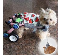 Fauteuil roulant rose pour petits chiens - Aide à la mobilité portable à deux roues avec support pour les hanches, idéal pour les animaux handicapés souffrant de problèmes aux pattes arrière