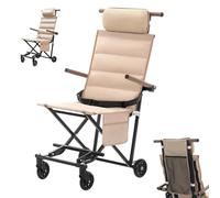 Fauteuil Roulant Transportable Siège Portable À Roulettes Inclinable Et | Fauteuil roulant pliant à haute capacité de charge Pour Adultes Et Handicapés Extérieur Plage Maison