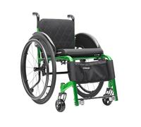 Fauteuil roulant ultra léger pour passages étroits, chaise de transport en aluminium pour adultes, repose-pieds amovibles (vert, 43 cm/16,9 inSeat)