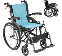 Fauteuil roulant VEVOR, modèle robuste et ultraléger en aluminium, facile à transporter avec accoudoirs rabattables vers l'arrière, repose-pieds réglables en 3 positions, largeur d'assise de 18 pouces