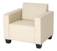 Fauteuil Salon /Club / Lounge Lyon, Simili-Cuir Crème Multicolore