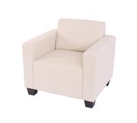 Fauteuil Salon /Club / Lounge Lyon, Simili-Cuir Crème Multicolore