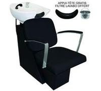 Fauteuil salon de coiffure avec lavabo noir Noir G