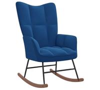 Fauteuil Salon MVS - Chaise à bascule Bleu Velours,9,85 Kg
