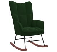 Fauteuil Salon MVS - Chaise à bascule Vert foncé Velours,9,85 Kg
