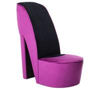 Fauteuil Salon MVS - Chaise en forme de chaussure à talon haut Violet Velours,10,75 Kg