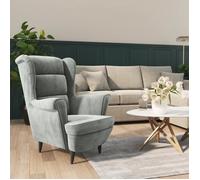 Fauteuil Salon MVS - Fauteuil gris clair velours,21,85 Kg