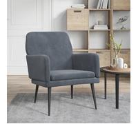 Fauteuil Salon MVS - Fauteuil Gris foncé 62x79x79 cm Velours,8,8 Kg
