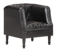 Fauteuil Salon MVS - Fauteuil Noir Cuir véritable de chèvre ,16,74 Kg