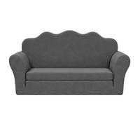 Fauteuil Salon Scandinave, Canapé-lit pour enfants 2 places anthracite peluche douce SQZR169095 - BELLE MAISON DECO