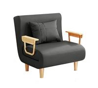 Fauteuil Salon Scandinave Tissu Petit Canapé Convertible 1 Places avec Dossier Réglable Déhoussable Grand Confort Coussin pour Salon, Chambre, Bureau(Dark Gray,68x72x84cm)