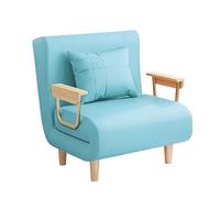 Fauteuil Salon Scandinave Tissu Petit Canapé Convertible 1 Places avec Dossier Réglable Déhoussable Grand Confort Coussin pour Salon, Chambre, Bureau(Blue,68x72x84cm)