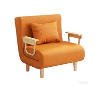 Fauteuil Salon Scandinave Tissu Petit Canapé Convertible 1 Places avec Dossier Réglable Déhoussable Grand Confort Coussin pour Salon, Chambre, Bureau(Orange,68x72x84cm)