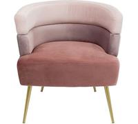 Kare Design Fauteuil Sandwich, Rose/Or, Aspect Velours, Pieds Acier, Style Élégante, Fauteuils Cocktail, Fauteil Salon, Deco Intérieur, Décoration Chambre, Maison, 74x65x64cm (H/L/P)